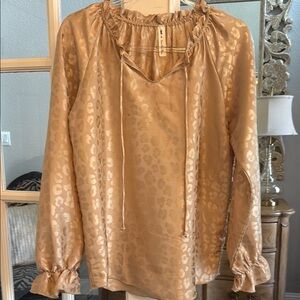 Women’s Gold Colored Silky Blouse